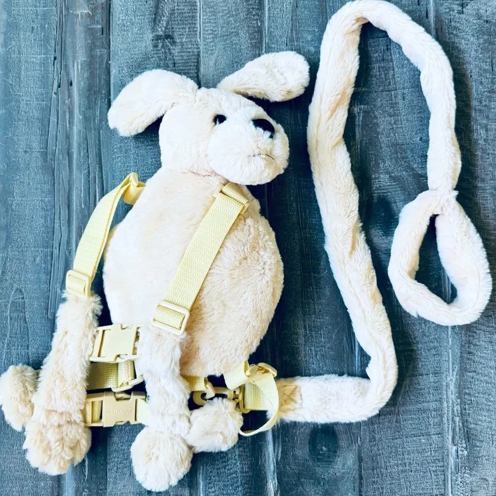 Berhapy Kids Plush Puppy Dog Harness Leash